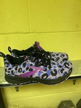 Brooks Women's Purple and Black Leopard Print Running Shoes